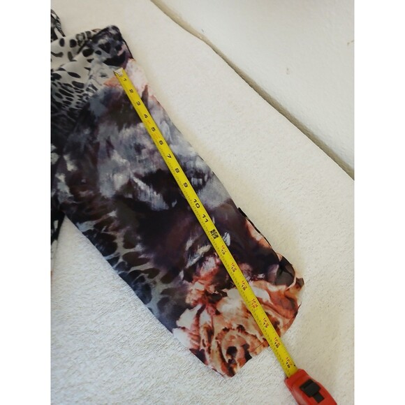 TOV Los Angeles Womens Blouse Tunic Size 40 Multicolor Animal Print Asymmetrical - Picture 15 of 16